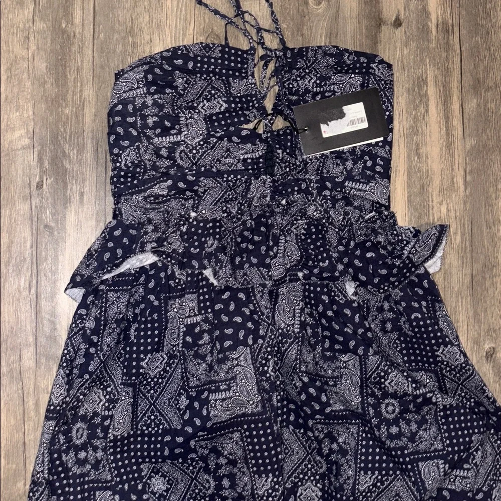 TUCKERNUCK EN Saison Navy White Daytona Midi Dress NWT Size Large - Picture 7 of 14